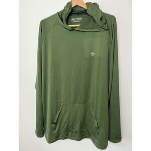 Baitium Mens XL Elite Performance Fishing Hoodie Olive Green Sun Shirt